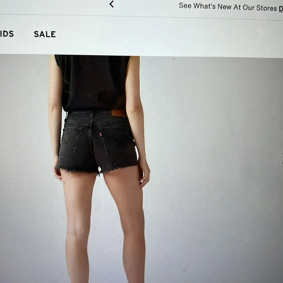 Levi’s 501 original high rise shorts- wise up black - Picture 2 of 8
